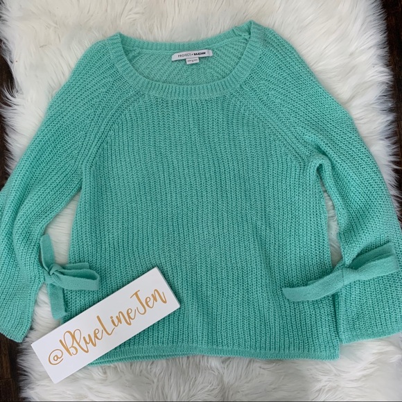 Turquoise Bell Sleeve Sweater NWOT - Picture 2 of 7